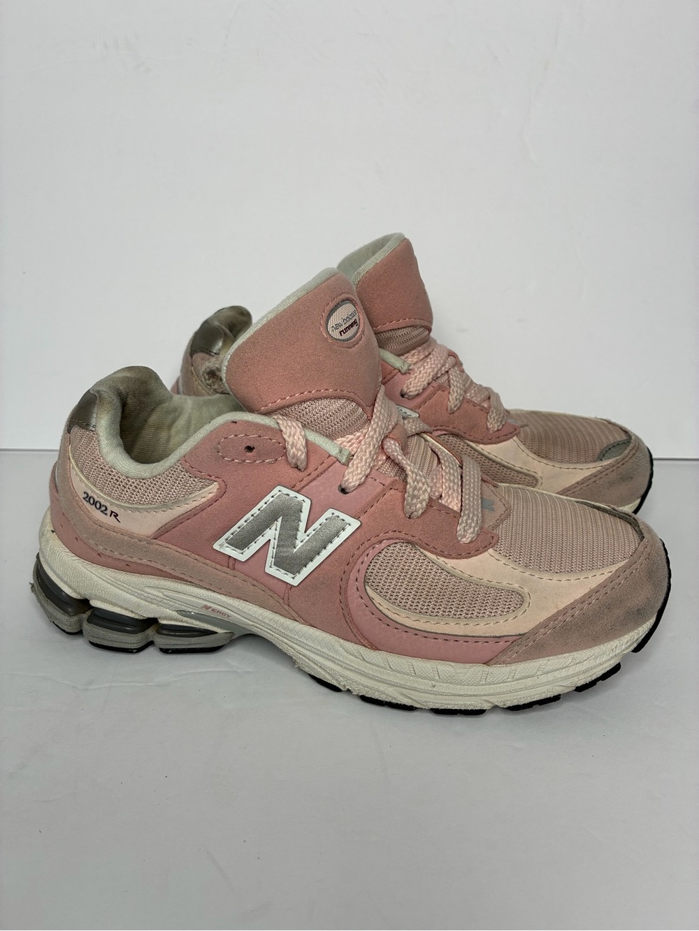 New Balance Youth Sporty Kids Pink and Cream 2002R Athletic Sneakers 2